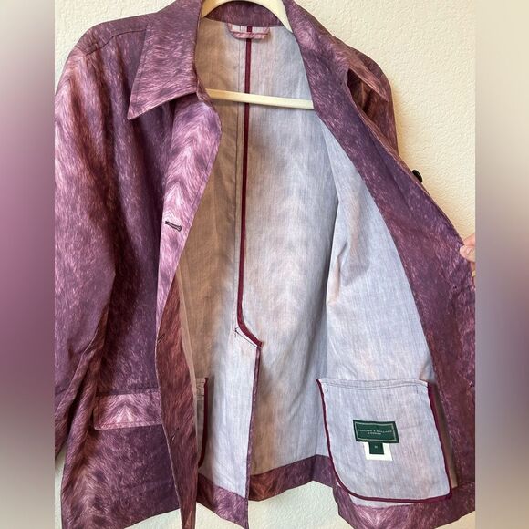 Holland and Holland Coated Canvas Hunting Jacket in Purple Hide, Size M - Picture 2 of 13
